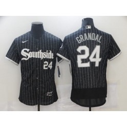 MLB Chicago White Sox 24 Yasmani Grandal Black 2021 City Connect Flexbase Jersey