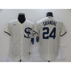 MLB Chicago White Sox 24 Yasmani Grandal Cream Nike 2021 Field Of Dreams Cool Base Jersey