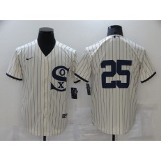MLB Chicago White Sox 25 Andrew Vaughn Cream Nike 2021 Field Of Dreams Cool Base Jersey