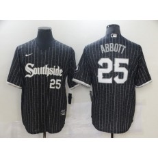MLB Chicago White Sox 25 Jeff Abbott Black 2021 City Connect Cool Base Jersey