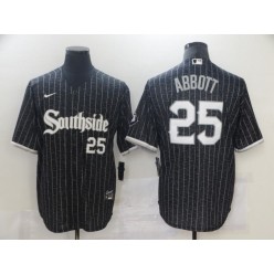 MLB Chicago White Sox 25 Jeff Abbott Black 2021 City Connect Cool Base Jersey