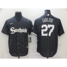 MLB Chicago White Sox 27 Lucas Giolito Black 2021 City Connect Cool Base Jersey