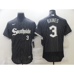 MLB Chicago White Sox 3 Harold Baines Black 2021 City Connect Flexbase Jersey