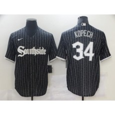 MLB Chicago White Sox 34 Michael Kopech Black 2021 City Connect Cool Base Jersey