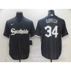 MLB Chicago White Sox 34 Michael Kopech Black 2021 City Connect Cool Base Jersey