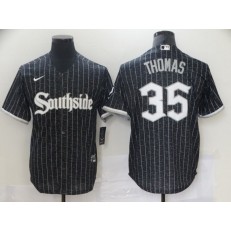 MLB Chicago White Sox 35 Frank Thomas Black 2021 City Connect Cool Base Jersey