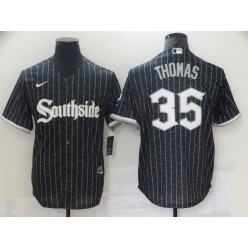 MLB Chicago White Sox 35 Frank Thomas Black 2021 City Connect Cool Base Jersey