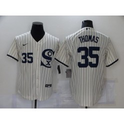 MLB Chicago White Sox 35 Frank Thomas Cream Nike 2021 Field Of Dreams Cool Base Jersey