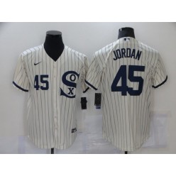 MLB Chicago White Sox 45 Jordan Cream Nike 2021 Field Of Dreams Cool Base Jerseys