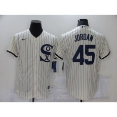 MLB Chicago White Sox 45 Jordan Cream Nike 2021 Field Of Dreams Flexbase Jerseys