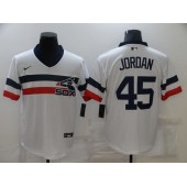 MLB Chicago White Sox 45 Jordan White Nike Throwback Cool Base Jersey