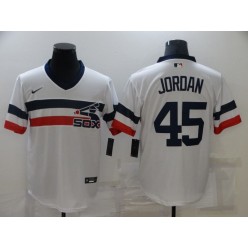 MLB Chicago White Sox 45 Jordan White Nike Throwback Cool Base Jersey