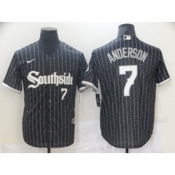 MLB Chicago White Sox 7 Tim Anderson Black 2021 City Connect Cool Base Jersey