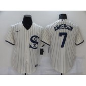 MLB Chicago White Sox 7 Tim Anderson Cream Nike 2021 Field Of Dreams Cool Base Jersey