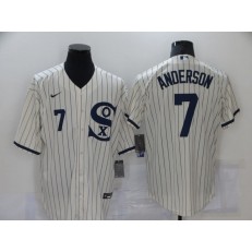 MLB Chicago White Sox 7 Tim Anderson Cream Nike 2021 Field Of Dreams Cool Base Jerseys