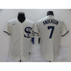 MLB Chicago White Sox 7 Tim Anderson Cream Nike 2021 Field Of Dreams Flexbase Jersey