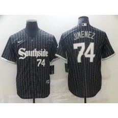 MLB Chicago White Sox 74 Eloy Jimenez Black 2021 City Connect Cool Base Jersey