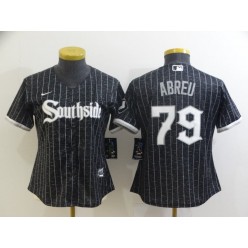 MLB Chicago White Sox 79 Jose Abreu Black Women 2021 City Connect Cool Base Jersey