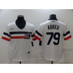 MLB Chicago White Sox 79 Jose Abreu White Nike Throwback Cool Base Jersey