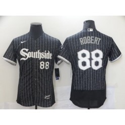 MLB Chicago White Sox 88 Luis Robert Black 2021 City Connect Flexbase Jersey