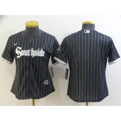 MLB Chicago White Sox Blank Black Women 2021 City Connect Cool Base Jersey