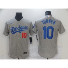 MLB Los Angeles Dodgers 10 Justin Turner Gray 2020 Nike Flexbase Jersey