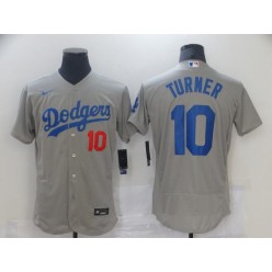MLB Los Angeles Dodgers 10 Justin Turner Gray 2020 Nike Flexbase Jersey