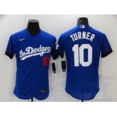 MLB Los Angeles Dodgers 10 Justin Turner Royal 2021 City Connect Flexbase Jersey