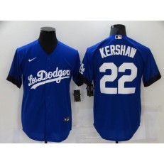 MLB Los Angeles Dodgers 22 Clayton Kershaw Royal 2021 City Connect Cool Base Jersey