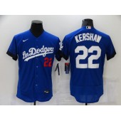 MLB Los Angeles Dodgers 22 Clayton Kershaw Royal 2021 City Connect Flexbase Jersey