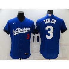 MLB Los Angeles Dodgers 3 Chris Taylor Royal 2021 City Connect Flexbase Jersey