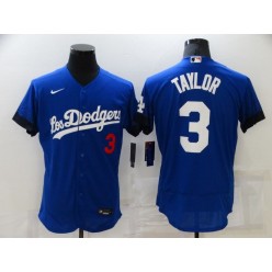 MLB Los Angeles Dodgers 3 Chris Taylor Royal 2021 City Connect Flexbase Jersey