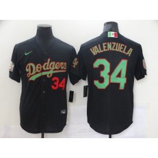 MLB Los Angeles Dodgers 34 Fernando Valenzuela Black World Series Nike Cool Base Jersey