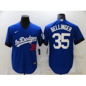 MLB Los Angeles Dodgers 35 Cody Bellinger Royal 2021 City Connect Cool Base Jerseys