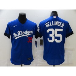 MLB Los Angeles Dodgers 35 Cody Bellinger Royal 2021 City Connect Flexbase Jersey