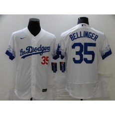 MLB Los Angeles Dodgers 35 Cody Bellinger White 2021 City Connect Flexbase Jersey