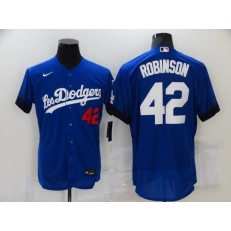 MLB Los Angeles Dodgers 42 Jackie Robinson Royal 2021 City Connect Flexbase Jersey