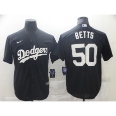 MLB Los Angeles Dodgers 50 Mookie Betts Black 2020 Nike Cool Base Jersey