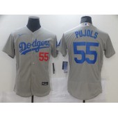 MLB Los Angeles Dodgers 55 Albert Pujols Gray 2020 Nike Flexbase Jersey