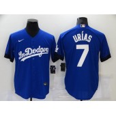 MLB Los Angeles Dodgers 7 Julio Urias Royal 2021 City Connect Cool Base Jerseys