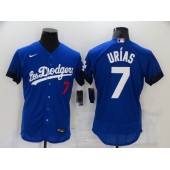MLB Los Angeles Dodgers 7 Julio Urias Royal 2021 City Connect Flexbase Jersey