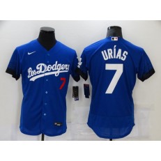 MLB Los Angeles Dodgers 7 Julio Urias Royal 2021 City Connect Flexbase Jersey