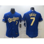 MLB Los Angeles Dodgers 7 Julio Urias Royal Gold Champion Nike Flexbase Jersey