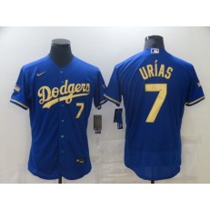 MLB Los Angeles Dodgers 7 Julio Urias Royal Gold Champion Nike Flexbase Jersey