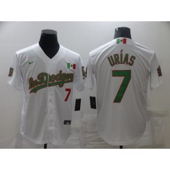 MLB Los Angeles Dodgers 7 Julio Urias White Mexico Cool Base Jersey