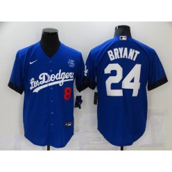 MLB Los Angeles Dodgers 8 & 24 Kobe Bryant Royal 2021 City Connect Cool Base Jersey