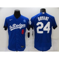 MLB Los Angeles Dodgers 8 & 24 Kobe Bryant Royal 2021 City Connect Flexbase Jersey