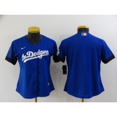 MLB Los Angeles Dodgers Blank Royal Women 2021 City Connect Cool Base Jersey