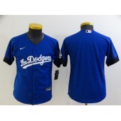 MLB Los Angeles Dodgers Blank Royal Youth 2021 City Connect Cool Base Jersey