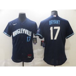 MLB Chicago Cubs 17 Kris Bryant Navy 2021 City Connect Flexbase Jersey